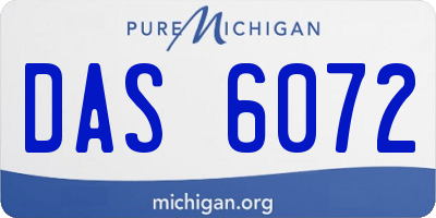 MI license plate DAS6072