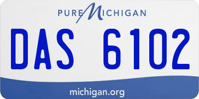 MI license plate DAS6102