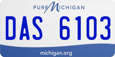 MI license plate DAS6103