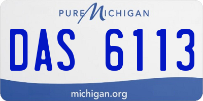 MI license plate DAS6113