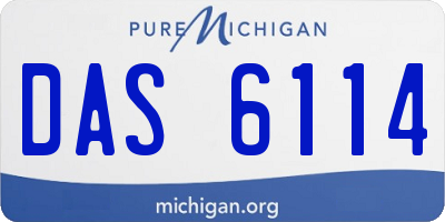 MI license plate DAS6114