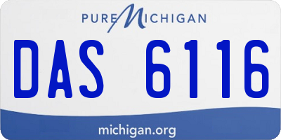 MI license plate DAS6116