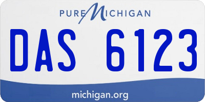MI license plate DAS6123