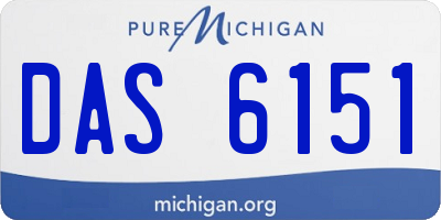 MI license plate DAS6151