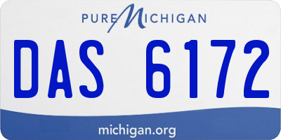 MI license plate DAS6172