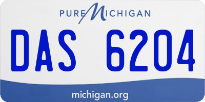 MI license plate DAS6204
