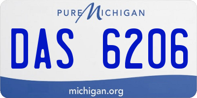 MI license plate DAS6206