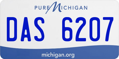 MI license plate DAS6207