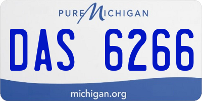 MI license plate DAS6266