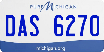 MI license plate DAS6270