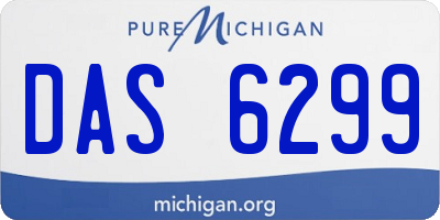 MI license plate DAS6299