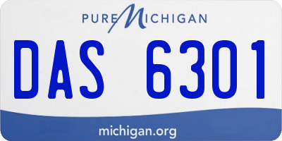 MI license plate DAS6301