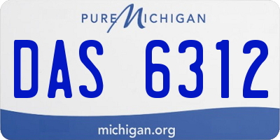 MI license plate DAS6312