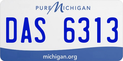 MI license plate DAS6313