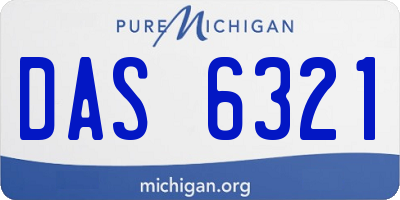 MI license plate DAS6321