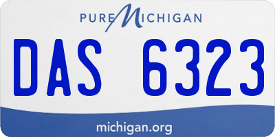 MI license plate DAS6323