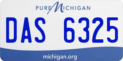 MI license plate DAS6325