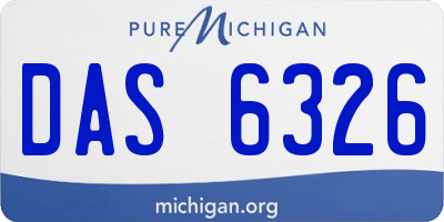 MI license plate DAS6326