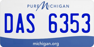 MI license plate DAS6353