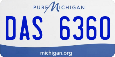 MI license plate DAS6360
