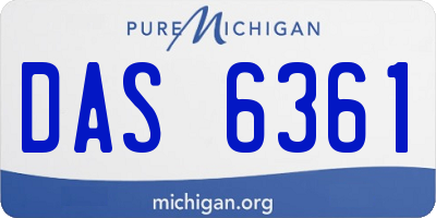 MI license plate DAS6361
