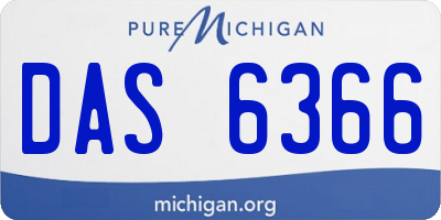 MI license plate DAS6366