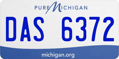 MI license plate DAS6372