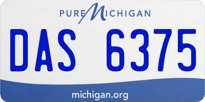 MI license plate DAS6375