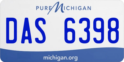 MI license plate DAS6398