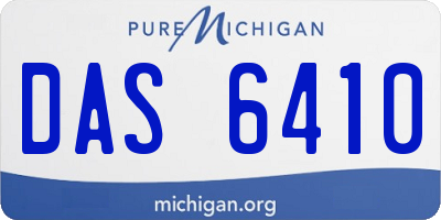 MI license plate DAS6410
