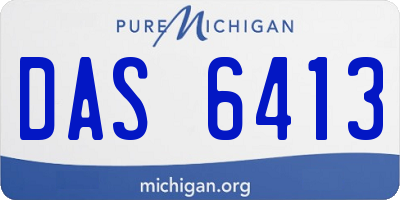 MI license plate DAS6413