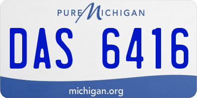 MI license plate DAS6416