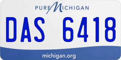 MI license plate DAS6418