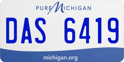 MI license plate DAS6419