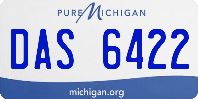 MI license plate DAS6422