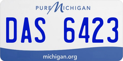 MI license plate DAS6423