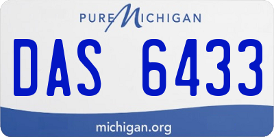 MI license plate DAS6433