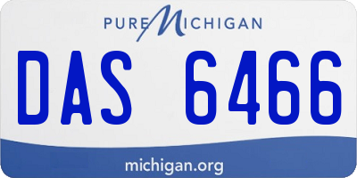 MI license plate DAS6466