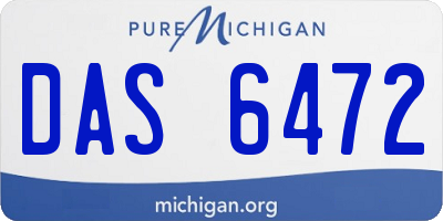 MI license plate DAS6472