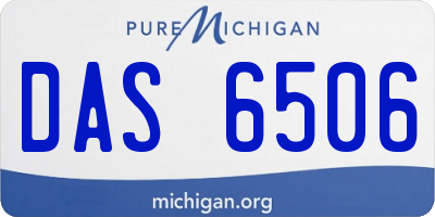 MI license plate DAS6506