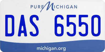 MI license plate DAS6550