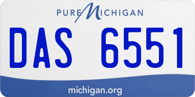 MI license plate DAS6551