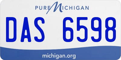 MI license plate DAS6598