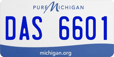 MI license plate DAS6601