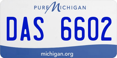 MI license plate DAS6602