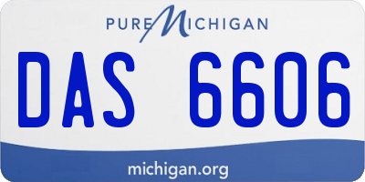 MI license plate DAS6606