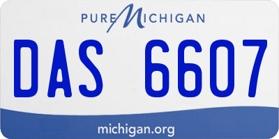 MI license plate DAS6607