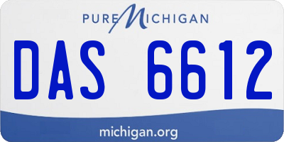 MI license plate DAS6612