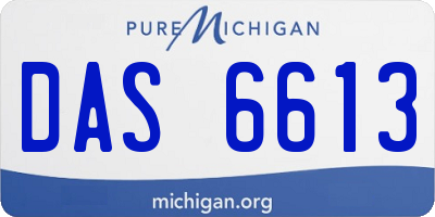 MI license plate DAS6613