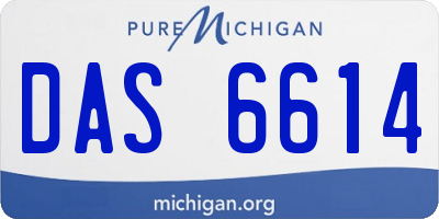 MI license plate DAS6614